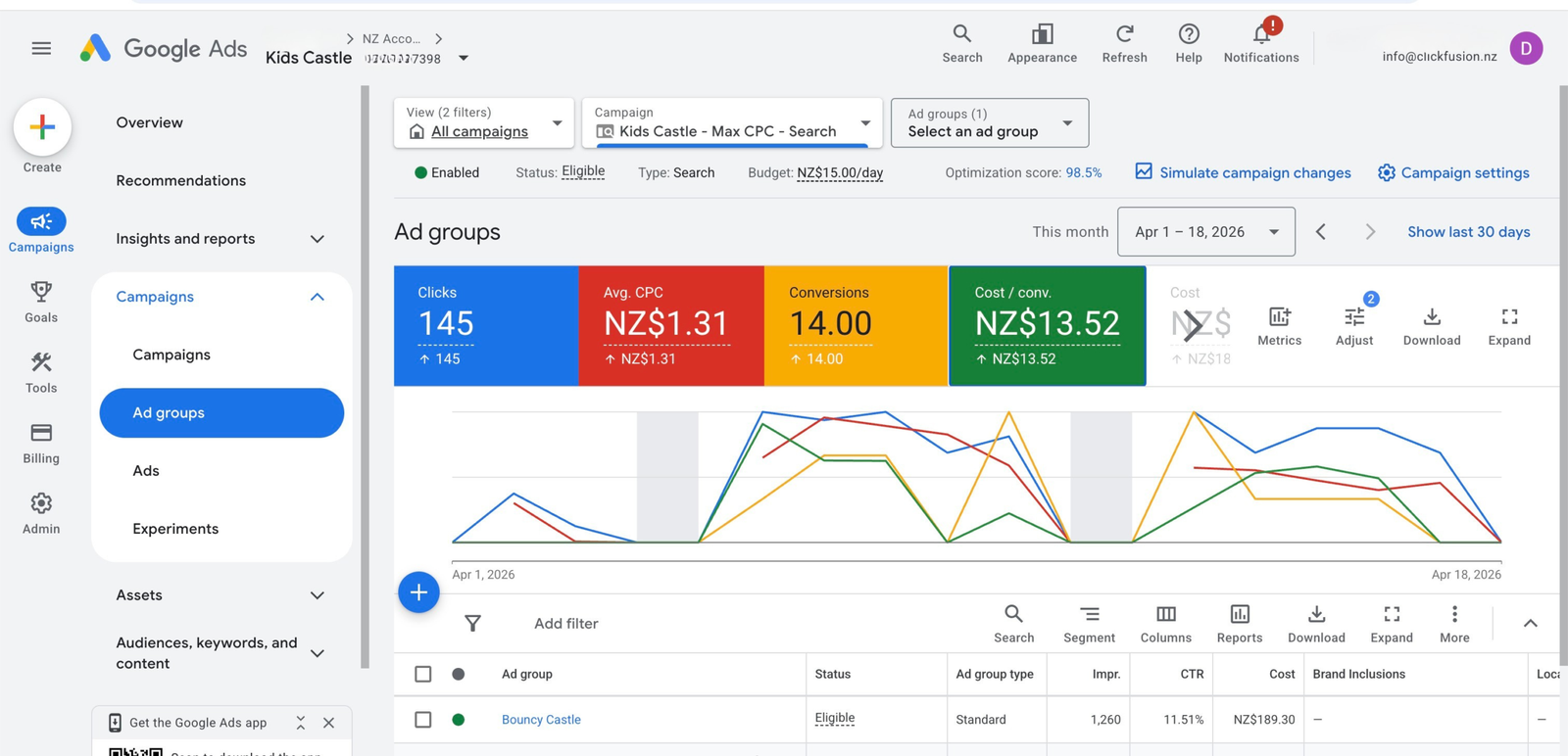 Kids Castle Google Ads Case Study